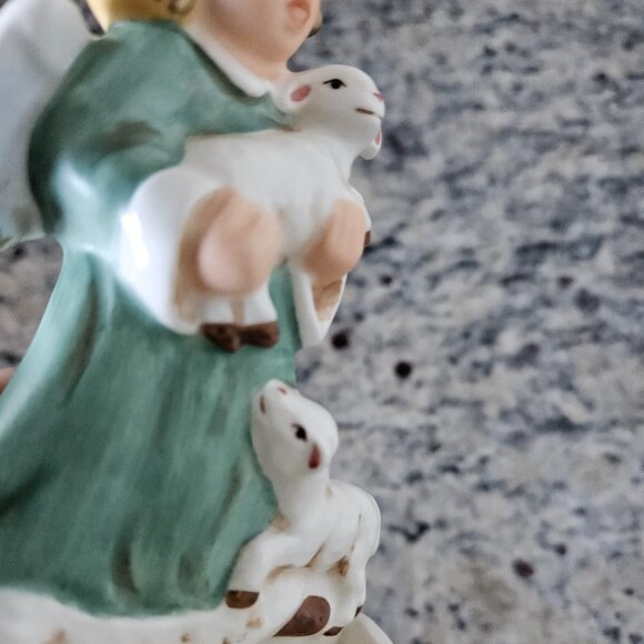 RARE MIB GOEBEL ANGEL & NATIVITY LAMBS HOLY WATER WALL POCKET FONT PLANTER POT - Picture 3 of 11
